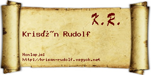 Krisán Rudolf névjegykártya
