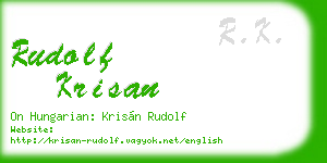 rudolf krisan business card